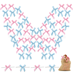 Chgcraft 120 Stück 3.2,{1} cm Mini-Satinband-Krawattenschleifen, vorgebundene Satinband-Krawattenschleifen für DIY-Geschenkpapier, Hochzeit, Süßigkeiten, Party-Dekoration, rosa und blau