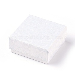Boîte en carton, carrée, blanc, 7.5x7.5x3.5 cm