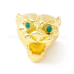 Gestell Messing Zirkonia Perlen, langlebig plattiert, echtes 18k vergoldet, Tiger, grün, 13.5x14x15 mm, Bohrung: 3.5 mm