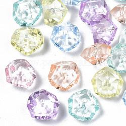 Transparent Acrylic Beads, Chips, Mixed Color, 12x11x6.5mm, Hole: 1.6mm, about 1310pcs/500g