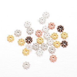 Perles d'espacement de marguerite d'alliage, fleur, sans cadmium et sans plomb, accessoires en métal pour fournitures de fabrication de bijoux, couleur mixte, 5x1.5mm, Trou: 1.8mm