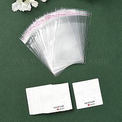 30 tarjeta de presentación de pendientes de papel cuadrado., Tarjeta de exhibición de joyas para mostrar aretes., con bolsas de celofán 30pcs opp, blanco, Tarjeta: 5x5 cm