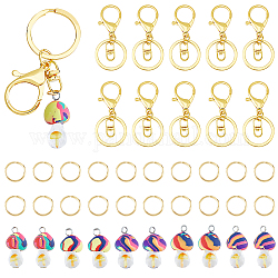DICOSMETIC Keychain Making Kit 10Pcs Lobster Claw Clasp Keychain 10Pcs Polymer Clay Mushroom Pendants and 20Pcs Small Splite Rings 3D Mushroom Keychains for Backpack Purse Accessories