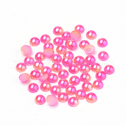 Cabochons en acrylique imitation perle, dôme, rose foncé, 6x3mm, environ 5000 pcs / sachet 
