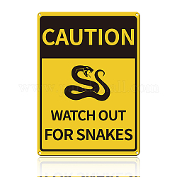 Segnali di avvertimento in alluminio UV protetti e impermeabili, attenzione, attenzione ai serpenti, giallo, 30x25cm