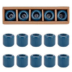 Portavelas de porcelana, tarro de vela, columna, azul medianoche, 3.2x3.2 cm, diámetro interior: 1.75 cm, 5 unidades / caja
