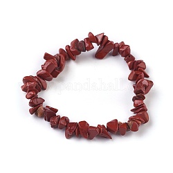 Abalorios de jaspe rojo naturales brazalete tramo, con hilo coreano cristal elástico, 2 pulgada ~ 2-1/8 pulgadas (5.2~5.3 cm)