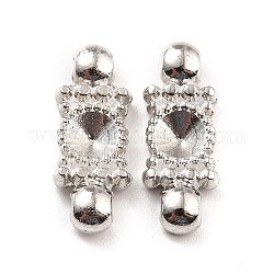 Tibetan Style Alloy Rhinestone Connector Settings, Cadmium Free & Nickel Free & Lead Free, Platinum, 21x8x4.5mm, Hole: 1.5mm, Fit for 5mm rhinestones, about 296pcs/463g