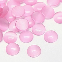 Cabochons di occhio di gatto, mezzo tondo, perla rosa, 10x2~3mm