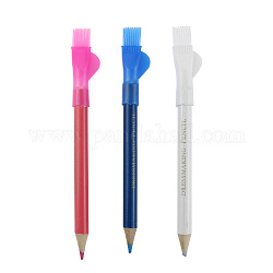 Bolígrafo de tiza de sastre profesional con pincel, tiza marcadora de tela de sastre, herramienta de costura, color mezclado, 88mm, 3 colores, 1pc / color, 3 PC / sistema