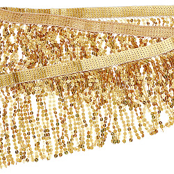 Nastri con nappe in paillettes scintillanti in pvc, accessori d'abbigliamento , oro, 6-3/4 pollice (170 mm)