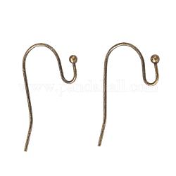 Filo per orecchio con gancio in ottone bronzo antico,  piombo & cadmio & nichel libero, circa 11 mm di larghezza, 22 mm di lunghezza, 0.75 mm di spessore