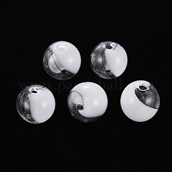 Perles de globe en verre soufflé à la main transparent, ronde, blanc, 12.5~14mm, Trou: 1~2mm