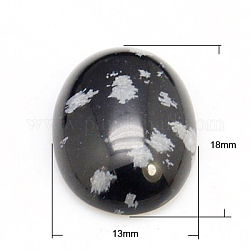 Gemstone cabochons, ovale, ossidiana fiocco di neve, 18x13x5mm