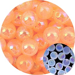 Perle acrylique lumineuse, ronde, Sandy Brown, 12mm, 5 pcs /sachet 