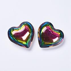 Pendentifs en verre, cœur, colorées, 40~41x42~43x15mm, Trou: 2mm