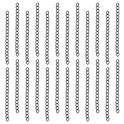 Unicraftale 100 Strand 304 Stainless Steel Chain Extender, Electrophoresis Black, 47~53x3mm