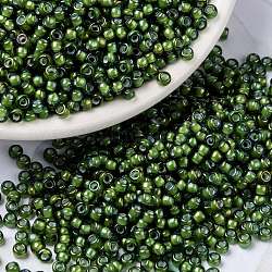 Miyuki runde Rocailles Perlen, japanische Saatperlen, (rr3764) ausgefallene gefütterte Chartreuse, 8/0, 3 mm, Bohrung: 1 mm, ca. 19000~20500 Stk. / Pfund