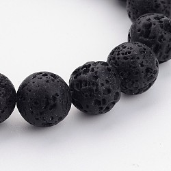 Natural Lava Rock Beads Strands, Round, 18mm, Hole: 1.5mm, about 190pcs/1000g