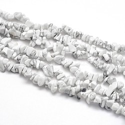 Chapelets de perles en howlite naturelle, puces, 5~8x5~8mm, Trou: 1mm, environ 31.5 pouce