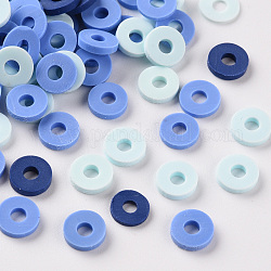 Handmade Polymer Clay Beads, Heishi Beads, for DIY Jewelry Crafts Supplies, Disc/Flat Round, Medium Turquoise, 6x1mm, Hole: 2mm, about 26000pcs/1000g