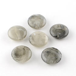 Плоские круглые имитация драгоценных камней акриловые бусины, серые, 22x8.5 мм, отверстие : 2 мм, Около 190 шт / 500 г