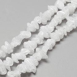 Natürliche Crackle Quarz Kristall Perlen Stränge, Chip, 6~18x4~10x4~8 mm, Bohrung: 1 mm, ca. 92 Stk. / Strang, 15.7 Zoll