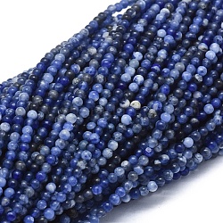 Chapelets de perles en sodalite naturelle, ronde, 2mm, Trou: 0.5mm, Environ 195 pcs/chapelet, 15.35 pouce (39 cm)