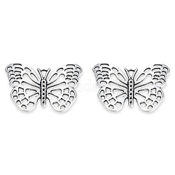 Tibetan Style Alloy Pendant Rhinestone Settings, Cadmium Free & Lead Free, Butterfly, Antique Silver, Fit for 1mm Rhinestone, 28x40x3mm, Hole: 2mm, about 200pcs/1000g