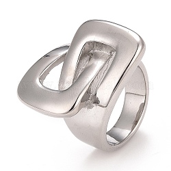 304 grosso anello rettangolare in acciaio inossidabile da donna, colore acciaio inossidabile, misura degli stati uniti 7 1/4 (17.5mm)