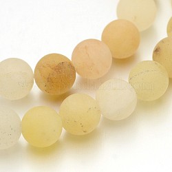 Smerigliato rotonde avventurina naturale giallo fili di perline, 8mm, Foro: 1 mm, circa 47pcs/filo, 15 pollice