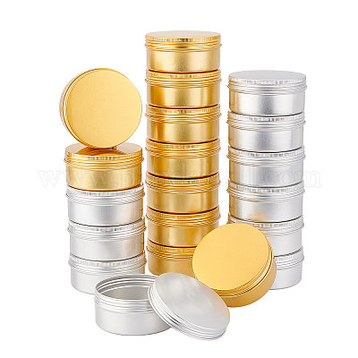 Round Aluminum Metal Containers Metal Tins with Lids Balm Candy Salve Box  Case