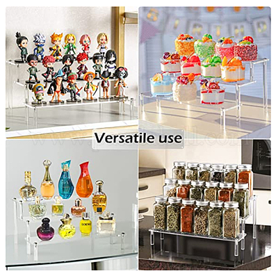 ACRYDECOR Lot de 4 présentoirs en acrylique pouvant contenir jusqu'à 96 figurines, support mural flottant en acrylique avec plaques de base en brique