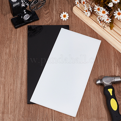 2 Blatt 2 Farben HDPE-Kunststoffplatten&nbsp;DIY-OC0014-43B-1
