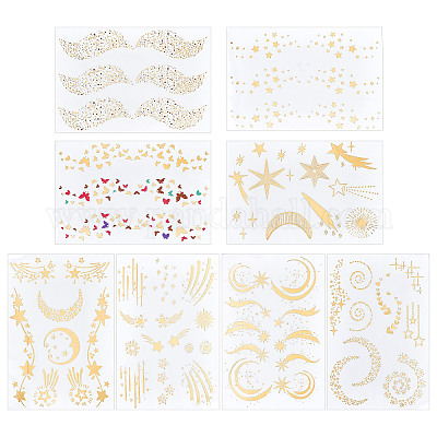 White and gold face temporary tattoos