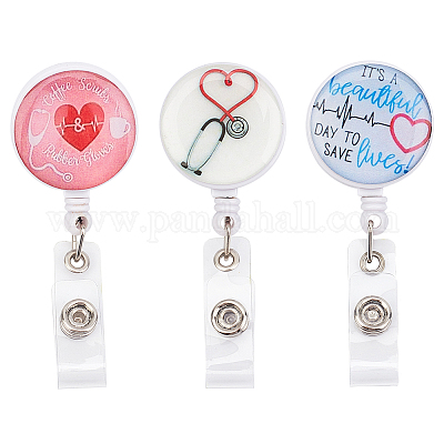 Shop OLYCRAFT 4Pcs Silicone Badge Reels Retractable ID Badge