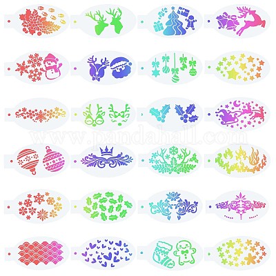 Wholesale GORGECRAFT 24PCS Face Paint Stencils Body Painting Template  Christmas Theme Elk Santa Christmas Stocking Holly Leaves Pattern Reusable  Soft Tattoo Stencils for Cosplay Christmas Party Body Makeup Art 