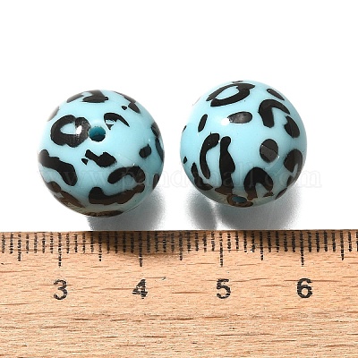 Perles acryliques opaques imprimés&nbsp;OACR-S043-07A-1