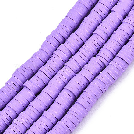 Handmade Polymer Clay Beads Strands CLAY-R089-6mm-113-1