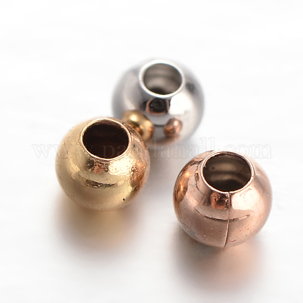 Round Brass Spacer Beads KK-L129-37-1