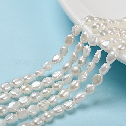 Fili di perle di perle d'acqua dolce coltivate naturali X-PEAR-S012-77A-1