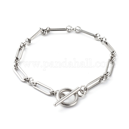 Bracelets de chaîne figaro en 304 acier inoxydable X-BJEW-JB06446-1