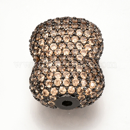 Brass Micro Pave Cubic Zirconia Beads ZIRC-T004-49B-03-1
