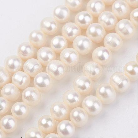 Fili di perle di perle d'acqua dolce coltivate naturali PEAR-D187-42-1