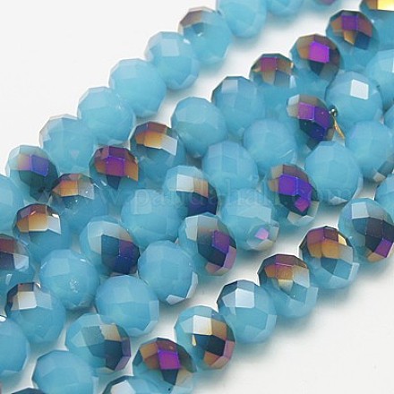 Chapelets de perles en rondelles facettées en verre électrolytique EGLA-D020-4x3mm-40-1