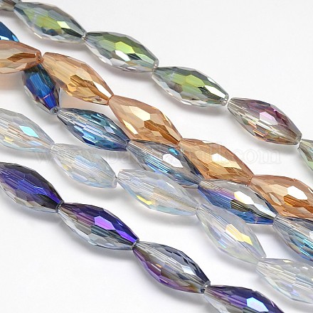 Chapelets de perles de riz en verre cristal EGLA-F044-A-1