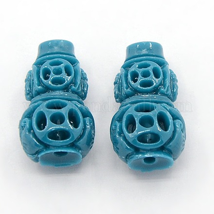 Synthetic Coral Carved Gourd Buddhist Beads CORA-A009-B01-1