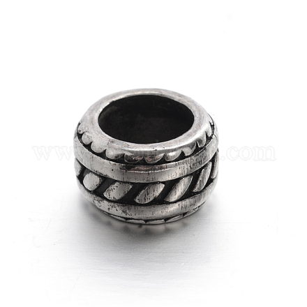 Retro Smooth 304 Stainless Steel Large Hole Column Beads STAS-I031-14-1