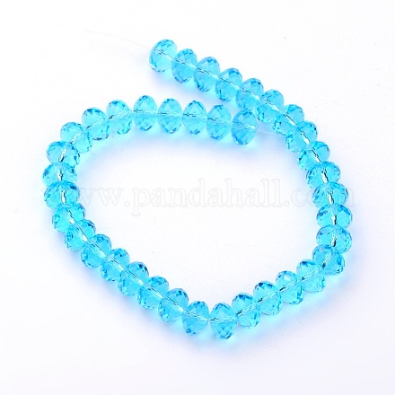 Faceted Rondelle Imitation Austrian Crystal Glass Bead Strands G-PH0009-10-8x5mm-1