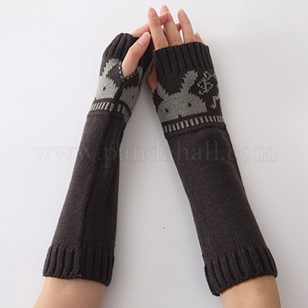 Polyacrylonitrile Fiber Yarn Knitting Long Fingerless Gloves COHT-PW0001-14E-1